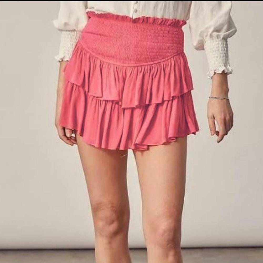 DO+BE Hot Pink Mini Ruffled Skirt